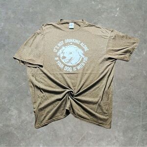 ☀️ Vintage Funny Dog Tee Mens Size XL Brown